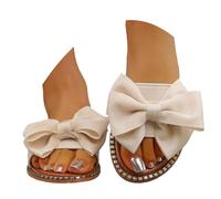 Générique Pantoufles plates et souples à nœud papillon, parfaites pour l'intérieur, l'extérieur et la plage. Confortables et élégantes.#05