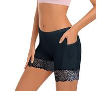 Générique Panty Femme Cycliste Short Anti Frottement Cuisse Boxer sous Robe De Sécurité avec Dentelle sous-Vêtements Culottes Caleçon Shorty Jupe Leggings Sport Taille Haute pour Femmes