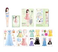 Générique Paper Dress Up Dolls - Colorful, Creative Pretend Play Set, Costume Paper Dolls Cutouts | Magnetic Princess Clothes Puzzle Dress Up Papers Doll for Kids Craft Fun