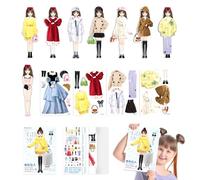 Générique Paper Dress Up Dolls - Colorful, Creative Pretend Play Set, Costume Paper Dolls Cutouts | Magnetic Princess Clothes Puzzle Dress Up Papers Doll for Kids Craft Fun