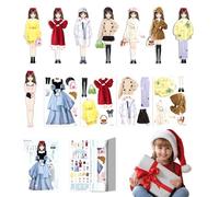 Générique Paper Dress Up Dolls - Colorful, Creative Pretend Play Set, Costume Paper Dolls Cutouts | Magnetic Princess Clothes Puzzle Dress Up Papers Doll for Kids Craft Fun