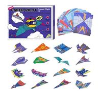 Générique Paper Planes, 16 Models Folding Sheets For Travel, Sheet Airplane Crafts Paper, Holiday School Family Classroom Learning Indoor Birthday Aged 6-12