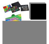 Générique ,Papier à gratter Arc-en- Cartes de Notes en Papier à gratter Noir,Planche à Dessin pour Filles et garçons à partir de 3 Ans, Arts et travaux manuels pour Anniversaire, Halloween, Noël
