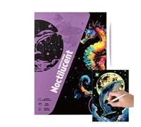 Générique Papier À Gratter - Kit De Papier À Gratter Créatif A4, 4 Lumineuses Paysages & Animaux | Activité Artistique pour Ados Adultes, Fournitures DIY Dessin Et Loisirs Créatifs, Cartes À Éduc