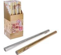 papier cadeau aluminium gaufré arabesques 76x500cm 100gr - modèle aléatoire - koopman ppp200300