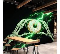 Générique Papier peint 200x140cm Beignets Gothiques papier peint brique Style Sombre Toile décorative sans couture, look peinture à l’huile, pour pièce de réception ou salle d’attente