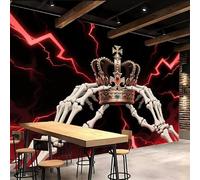 Générique Papier peint 200x140cm Couronne Gothique papier peint brique Horreur Fantastique Toile décorative sans couture, look peinture à l’huile, pour pièce de réception ou salle d’attente