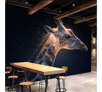 Générique Papier peint 200x140cm Girafe papier peint brique Forêt étoilée Toile décorative sans couture, look peinture à l’huile, pour pièce de réception ou salle d’attente