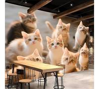Générique Papier Peint 3D 200x140cm Chat Mignon papier peint mural chambre Enfants Des Zones Rurales Décoration murale 3D sur toile de peinture à l’huile sans joint pour salon moderne ou mur TV
