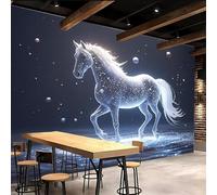 Générique Papier Peint 3D 200x140cm Cheval papier peint mural chambre Fantaisie Décoration murale 3D sur toile de peinture à l’huile sans joint pour salon moderne ou mur TV
