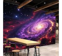 Générique Papier Peint 3D 200x140cm Univers Galaxie papier peint mural chambre Violet Décoration murale 3D sur toile de peinture à l’huile sans joint pour salon moderne ou mur TV