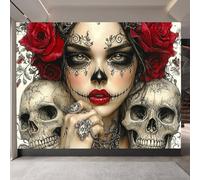Générique papier peint 3d 250x180cm Couple Squelette papier peint mural chambre Décoration murale 3D sur toile de peinture à l’huile sans joint pour salon moderne ou mur TV EB24-8917