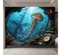 Générique papier peint 3d 250x180cm Méduse Naufragée papier peint mural chambre Décoration murale 3D sur toile de peinture à l’huile sans joint pour salon moderne ou mur TV EB24-2616