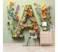 Générique papier peint 3d 250x180cm Puzzle De Fleurs Colorées A papier peint mural chambre Décoration murale 3D sur toile de peinture à l’huile sans joint pour salon moderne ou mur TV EB24-495