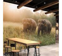 Générique papier peint 3d 250x420cm Éléphants De La Savane papier peint chambre enfant Ensemble de panneaux muraux toile à l’huile, sans raccord, parfait pour couloir ou entrée EB24-6535