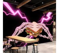 Générique Papier Peint 3D 300x210cm Burger Gothique papier peint mural Style Sombre Toile 3D effet peinture classique, sans joint, idéale pour escalier ou couloir étroit