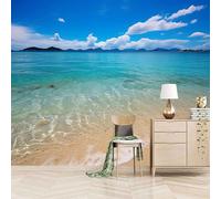 Générique papier peint 3d 500x280cm Belle Plage papier peint adhesif mural cuisine Impression 3D sur toile artistique sans couture, pour un mur d’accent dans un bureau ou salon EB24-1957