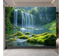 Générique papier peint 3d 500x280cm Cascade De La Forêt papier peint adhesif mural cuisine Impression 3D sur toile artistique sans couture, pour un mur d’accent dans un bureau ou salon EB24-5011