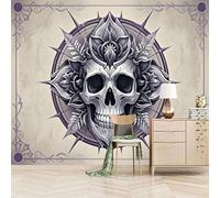 Générique papier peint 3d 500x280cm Crâne Abstrait papier peint adhesif mural cuisine Impression 3D sur toile artistique sans couture, pour un mur d’accent dans un bureau ou salon EB24-4006