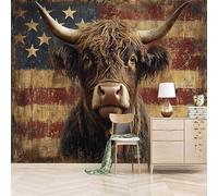 Générique papier peint 3d 500x280cm Drapeau Yak papier peint adhesif mural cuisine Impression 3D sur toile artistique sans couture, pour un mur d’accent dans un bureau ou salon EB24-9557