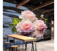 Générique papier peint 3d 500x280cm Fleurs Roses papier peint adhesif mural cuisine Impression 3D sur toile artistique sans couture, pour un mur d’accent dans un bureau ou salon EB24-7658