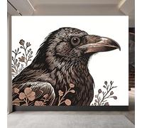 Générique papier peint 3d 500x280cm Ligne Simple Corbeau papier peint adhesif mural cuisine Impression 3D sur toile artistique sans couture, pour un mur d’accent dans un bureau ou salon EB24-898