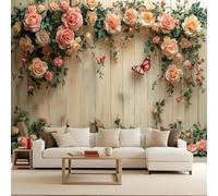Générique papier peint 3d 500x280cm Mur De Fleurs papier peint adhesif mural cuisine Impression 3D sur toile artistique sans couture, pour un mur d’accent dans un bureau ou salon EB24-6239