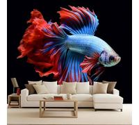Générique papier peint 3d 500x280cm Poisson papier peint adhesif mural cuisine Impression 3D sur toile artistique sans couture, pour un mur d’accent dans un bureau ou salon EB24-7976