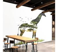 Générique papier peint 3d 500x280cm Silhouette De Girafe papier peint adhesif mural cuisine Impression 3D sur toile artistique sans couture, pour un mur d’accent dans un bureau ou salon EB24-6907