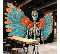 Générique papier peint 3d 500x280cm Squelette D'ailes papier peint adhesif mural cuisine Impression 3D sur toile artistique sans couture, pour un mur d’accent dans un bureau ou salon EB24-5953