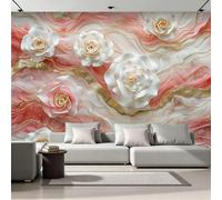Générique Papier Peint 3D Intissé Rose 200x140 cm Fresque Murale Impression HD Effet Relief Luxe Abordable Floral Décoration Murale Moderne pour Salon Chambre Bureau Sans Cadre 26A-5