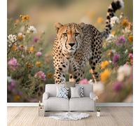 Générique Papier Peint 3D Léopard, Wallpaper Art Photo Animalpour Chambre Décoration Papier Peint Moderne Solution Rénovation Rapide Pose Facile Écologique 200X140cm