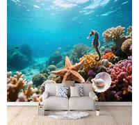Générique Papier Peint 3D Monde Sous-Marin, Wall Mural La Vie Sous-Marineinspiration Design Français Décoration Papier Peint Moderne Idéal Pour Locations Pose Facile 300X210cm