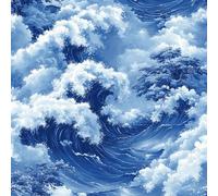 Générique Papier Peint 3D Motifs Texture Bleu Mer Vagues Moderne Durable Résistant à l'Eau et Nettoyage Facile Idéal pour Salon Chambre Bureau ou Salle de Jeux Tapisserie Adhésive 60 cm x 500 cm