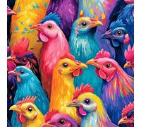 Générique Papier Peint 3D Motifs Texture Coloré Coq Plumes Animaux Durable Résistant à l'Eau et Nettoyage Facile Idéal pour Salon Chambre Bureau ou Salle de Jeux Tapisserie Adhésive 53 cm x 1000 cm