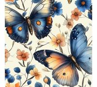 Générique Papier Peint 3D Motifs Texture Papillon Fleurs Herbe Durable Résistant à l'Eau et Nettoyage Facile Idéal pour Salon Chambre Bureau ou Salle de Jeux Tapisserie Adhésive 44 cm x 1000 cm