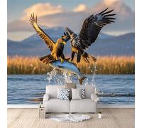 Générique Papier Peint 3D Oiseau Volant, 3D Panoramique Murale Aigle Classiquemur De Tête De Lit Transforme Votre Pièce Solution Rénovation Rapide Collez Directement Sur Le Mur Écologique 250X175cm