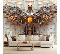 Générique Papier Peint 3D Panoramique Aigle 366x256 cm XXL Muraux Style punk Papier Peint intissé Mécanique Aigle Pour Chambre Salon Personnalisé Décoration Murale