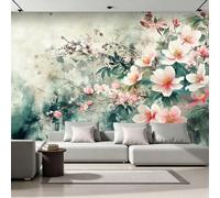 Générique Papier Peint 3D Panoramique Fleurs Muraux Geant Mat Poster Vintage Tradition Orientale Fresque Murale Wallpaper pour Salon Bureau Chambre d'enfants Décor 350x256 cm F-308