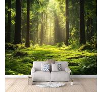 Générique Papier Peint 3D Panoramique Forêt Intissé Papier Peint 450 × 315 cm Paysage De Jungle Verte Photo Mural Moderne Poster XXL, Pour Salon Chambre Tv Fond Murale Décoration