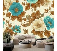 Générique Papier Peint 3D Panoramique Français Campagne 350(L) x 256(H) cm, Poster Geant Mural Plantes Fleurs Feuilles Papier Peint intissé pour Chambre Salon Personnalisé Décoration Murale