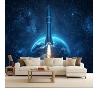 Générique Papier Peint 3D Panoramique Fusée Terre 366x256 cm XXL Muraux Style Science-Fiction Papier Peint intissé Punk Pour Chambre Salon Personnalisé Décoration Murale