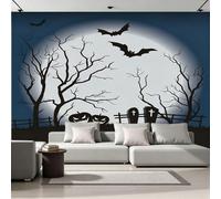 Générique Papier Peint 3D Panoramique Halloween Muraux Geant Mat Poster Lune Vintage Fresque Murale Wallpaper pour Salon Bureau Chambre d'enfants Décor 300x210 cm F-291