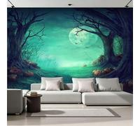 Générique Papier Peint 3D Panoramique Halloween Muraux Geant Mat Poster Vintage Forêt Fresque Murale Wallpaper pour Salon Bureau Chambre d'enfants Décor 500x280 cm F-407