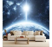 Générique Papier Peint 3D Panoramique Terre 366x256 cm XXL Muraux Espace Planète Papier Peint intissé Galaxie Pour Chambre Salon Personnalisé Décoration Murale