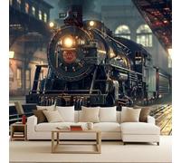 Générique Papier Peint 3D Panoramique Train d'époque 366x256 cm XXL Muraux Punk Papier Peint intissé Paysages naturels Pour Chambre Salon Personnalisé Décoration Murale