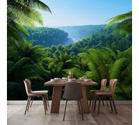 Générique Papier Peint 3D Paysage Fluvial De Forêt Tropicale Verte 250x175 cm Papier Peint Murale Panoramique Intissé, Muraux Photo Poster Personnalisé, Pour Salon Garçon Fille Ado Chambre Décor