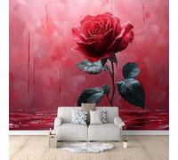Générique Papier Peint 3D Roses Rouges, Papier Peint Enfant Fleur Sombre Et Mystérieuse Vintagemur De Tête De Lit Transforme Votre Pièce Solution Rénovation Rapide Écologique 500X280cm