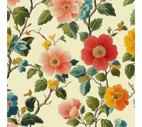 Générique Papier Peint à Décoller et à Coller Fleurs 40×300cm Feuilles Florales Roses Amovible et Imperméable Décoratif Papier Peint Autocollant en Vinyle pour Salon Chambre coucher