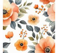 Générique Papier Peint à Décoller et à Coller Fleurs 40×300cm Motif Floral Et Feuilles Vertes Amovible et Imperméable Décoratif Papier Peint Autocollant en Vinyle pour Salon Chambre coucher